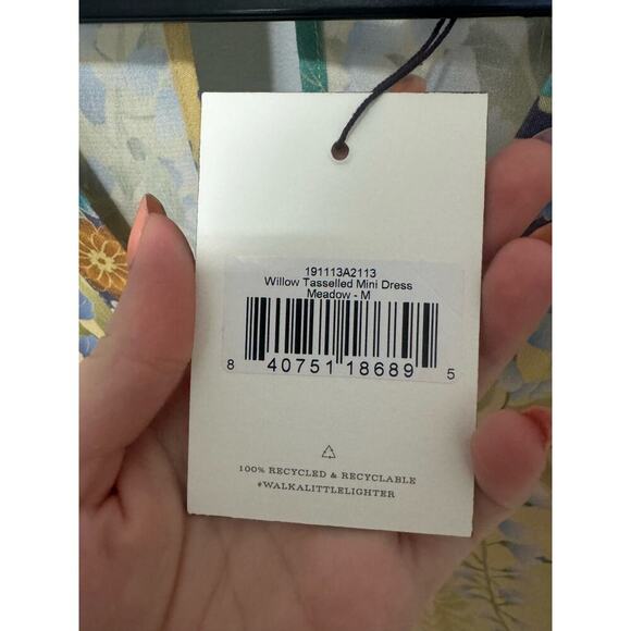 NWT Spell And The Gypsy Willow Tassel Dress Mini Floral Kimono Sleeve Size Med - Picture 8 of 16